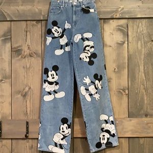 Mickey Mouse Wide Leg Jeans Size 